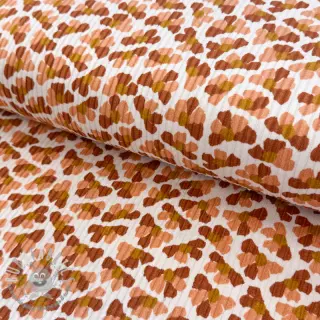Velluto a coste WASHED Flower white