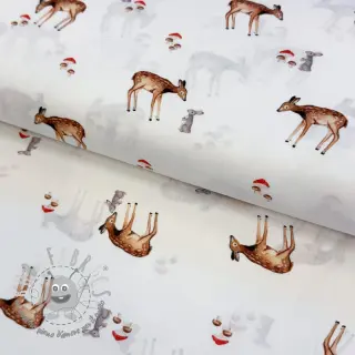 Tessuto di cotone Doe white digital print