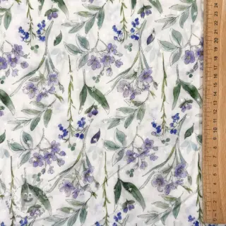 Viscosa DOBBY Flowers white digital print