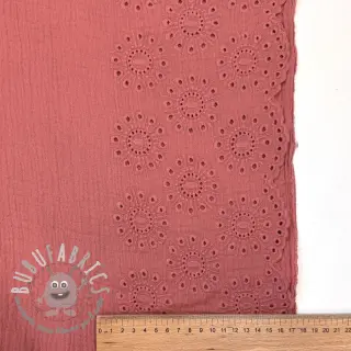 Mussola/Doppia garza 1-side border blush