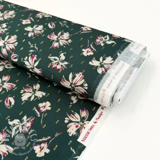 Viscosa LUREX Flowers dark emerald