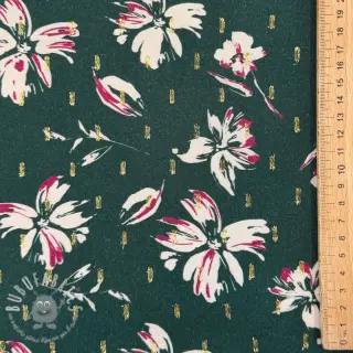 Viscosa LUREX Flowers dark emerald