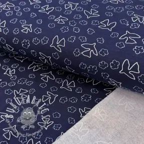 Felpa garzata Birds navy