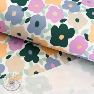 Felpa garzata JOGGING Flowers white