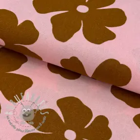 Viscosa con lino Flowers light pink