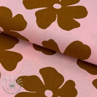 Viscosa con lino Flowers light pink