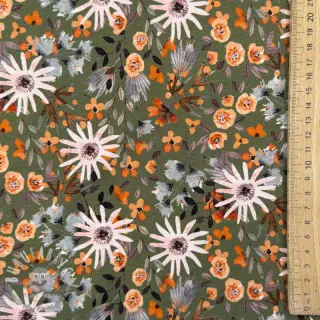 Felpa garzata Flowers forest green digital print