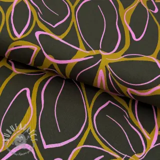 Viscosa ROSELLA STRETCH Abstract flow dark green