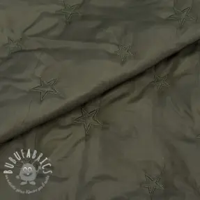 Tessuto trapuntato Stars army green