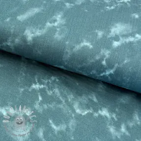 Mussola/Doppia garza TIE DYE dark cyan