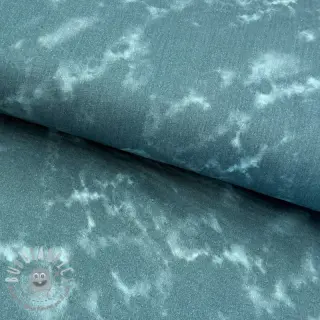 Mussola/Doppia garza TIE DYE dark cyan