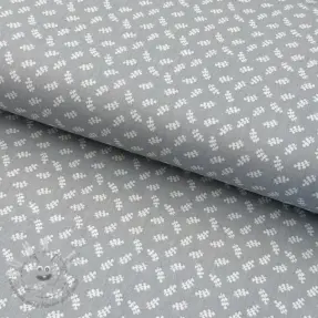 Tessuto di cotone Leaves light grey