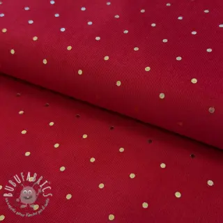 Cord a coste FOIL GOLD Dot red