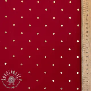 Cord a coste FOIL GOLD Dot red