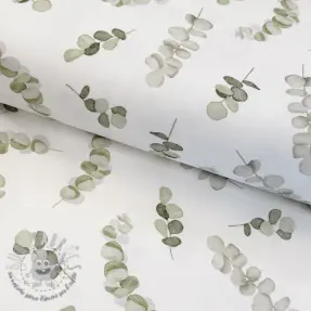 Tessuto decorativo Eucalyptus white green digital print