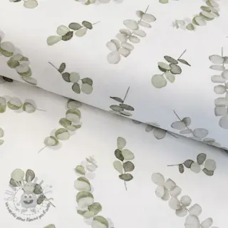 Tessuto decorativo Eucalyptus white green digital print