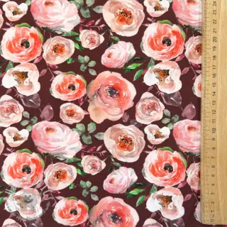 Jersey RRoses burgundy digital print