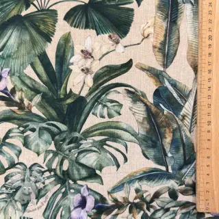 Tessuto decorativo Banana leaves linen digital print