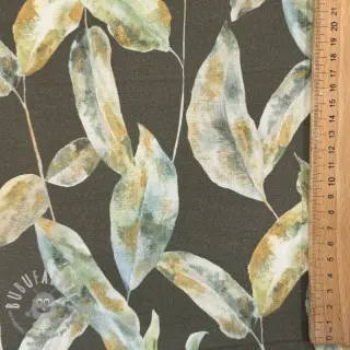 Tessuto decorativo Leaves army green digital print