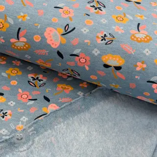 Felpa garzata Flowers smoke blue melange