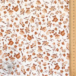 Jersey Romantic flowers white mauve digital print