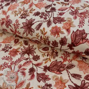 Jersey con lino Flowers cognac digital print