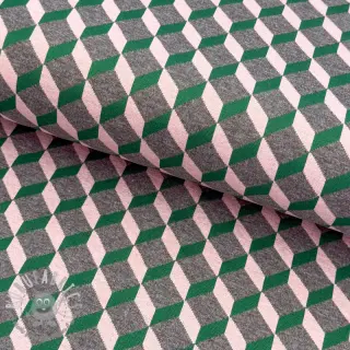 Tessuto per tailleur da donna KNITTED JACQUARD Graphic green