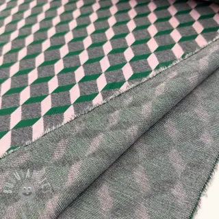 Tessuto per tailleur da donna KNITTED JACQUARD Graphic green