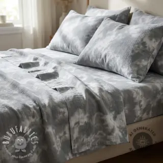 Mussola/Doppia garza TIE DYE rock grey