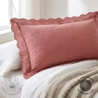Mussola/Doppia garza 1-side border blush