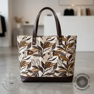 Tessuto decorativo Leaves taupe