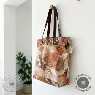 Tessuto decorativo Flowers toffee digital print