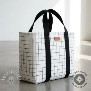 Tessuto decorativo premium Perfect grid lines black