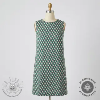Tessuto per tailleur da donna KNITTED JACQUARD Graphic green