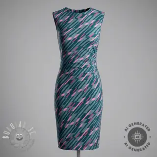 Tessuti per abbigliamento da donna e occasioni speciali PUNTA DI ROMA Abstract dark mint
