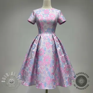 Tessuto per tailleur da donna JACQUARD Flowers light lilac