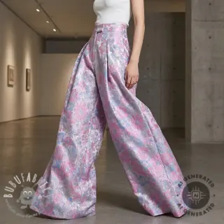 Tessuto per tailleur da donna JACQUARD Flowers light lilac