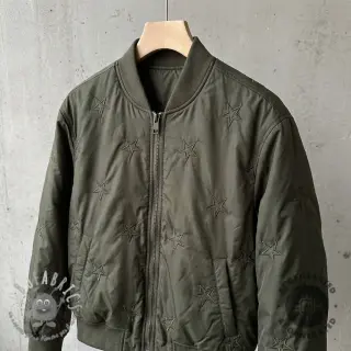 Tessuto trapuntato Stars army green