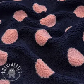Tessuto per cappotti TEDDY JACQUARD Dots navy