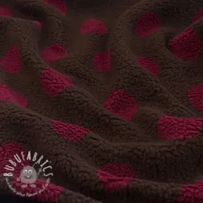 Tessuto per cappotti TEDDY JACQUARD Dots dark brown