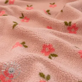 Tessuto per cappotti TEDDY Tiny flowers light pink