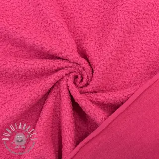 Fleece TEDDY DOUBLE SIDED pink neon