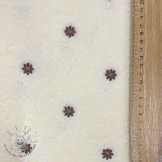 Tessuto per cappotti TEDDY EMBROIDERY Mini ecru
