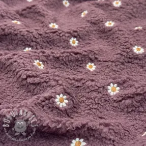 Tessuto per cappotti TEDDY EMBROIDERY Mini rosewood
