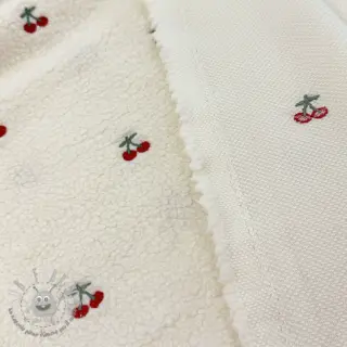 Tessuto per cappotti TEDDY EMBROIDERY Cherries