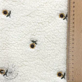 Tessuto per cappotti TEDDY JACQUARD EMBROIDERY Sunflower