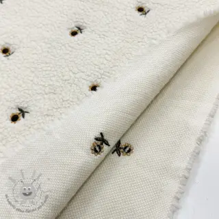 Tessuto per cappotti TEDDY JACQUARD EMBROIDERY Sunflower