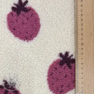 Tessuto per cappotti TEDDY JACQUARD Strawberries