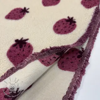 Tessuto per cappotti TEDDY JACQUARD Strawberries
