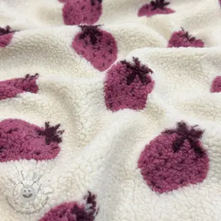 Tessuto per cappotti TEDDY JACQUARD Strawberries